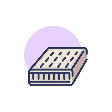 Comfortable mattress thin line icon. Sleep, quality, night sign. Comfort and sleeping concept. Vector illustration symbol element for web design and appsのイラスト素材