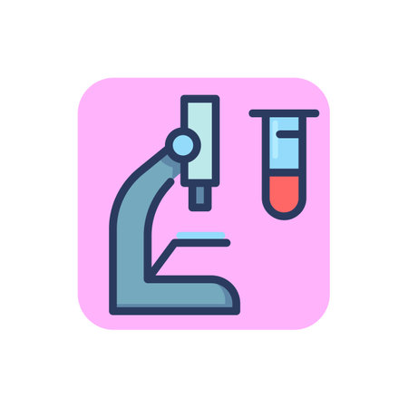 Microscope for analysis thin line icon. Test, medicine, laboratory ioutline sign. Healthcare and virology concept. Vector illustration symbol element for web design and appsのイラスト素材
