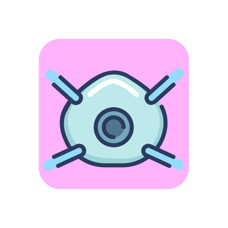 Respiratory mask thin line icon. Air, protection, gas outline sign. Healthcare and virology concept. Vector illustration symbol element for web design and appsのイラスト素材