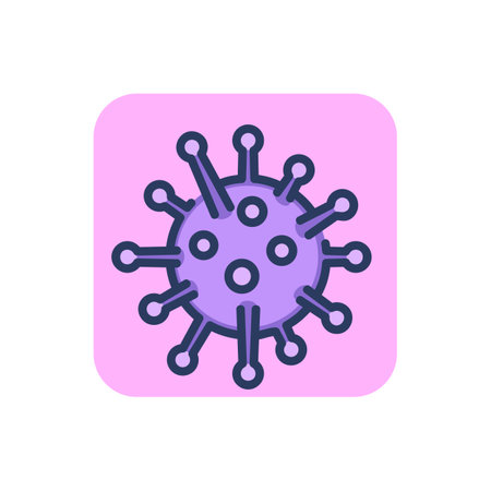 Bacteria and germs thin line icon. Microbe, virus, biology outline sign. Healthcare and virology concept. Vector illustration symbol element for web design and appsのイラスト素材
