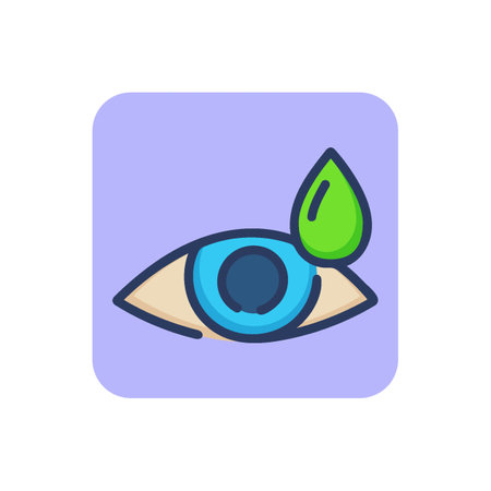 Eye drops thin line icon. Tear, iris, vision outline sign. Ophthalmology and healthcare concept. Vector illustration, symbol element for web design and appsのイラスト素材