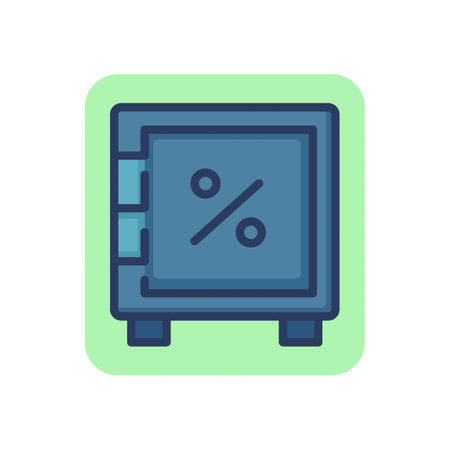 Safe-deposit box thin line icon. Safety, protection, money. Bank deposit and security concept. Vector illustration, symbol element for web design and appsのイラスト素材