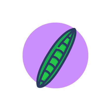 Peas line icon. Pod, protein, healthy nutrition product outline sign. Natural ingredient and organic food concept. Vector illustration for web design and appsのイラスト素材