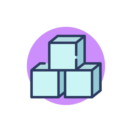Three pieces of sugar line icon. Sweetener, white sugar, cube, ingredient outline sign. Products and allergens concept. Vector illustration for web design and appsのイラスト素材