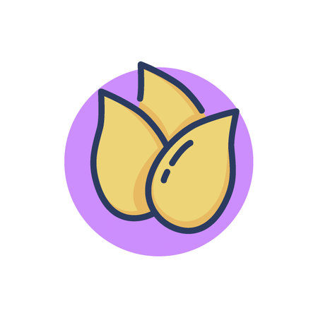 Seeds thin line icon. Pumpkin, sunflower, almond. Natural ingredient, organic food, nuts concept. Colorful vector illustration for web design and appsのイラスト素材