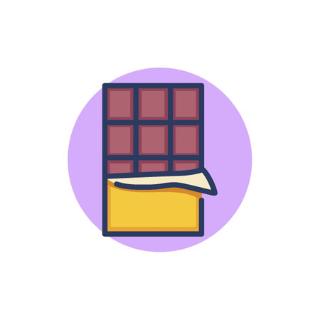 Chocolate line icon. Cocoa, butter, meal outline sign. Sweet desserts and candy concept. Vector illustration for web design and appsのイラスト素材