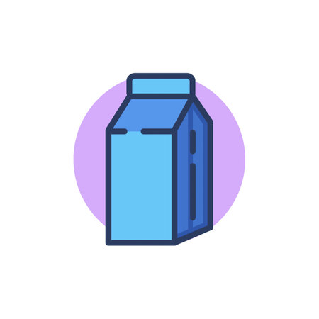 Milk line icon. Carton box, package, disposal pack outline sign. Diary product, farming, organic food concept. Vector illustration for web design and appsのイラスト素材