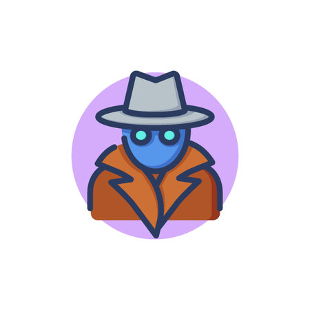 Spy line icon. Hat, secret, observation isolated outline sign. Safety and protection concept. Vector...