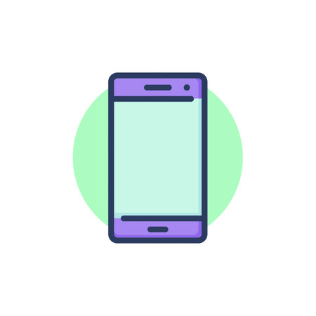Smartphone thin line icon. Mobile phone, cellphone, display, screen outline sign. Communication, online service, digital device concept. Vector illustration for web designのイラスト素材