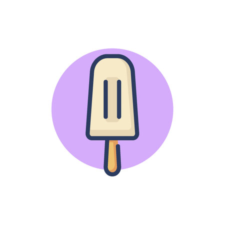 Ice cream line icon. Bar with stick outline sign. Diary product, summer dessert, sweet food concept. Vector illustration for web design and appsのイラスト素材