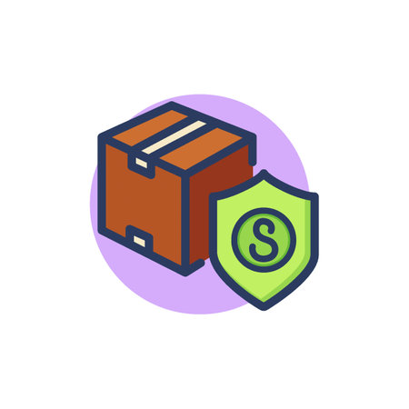 Safety transportation of box line icon. Cargo, shipping, checkmark outline sign. Insurance and protection concept. Vector illustration for web design and appsのイラスト素材
