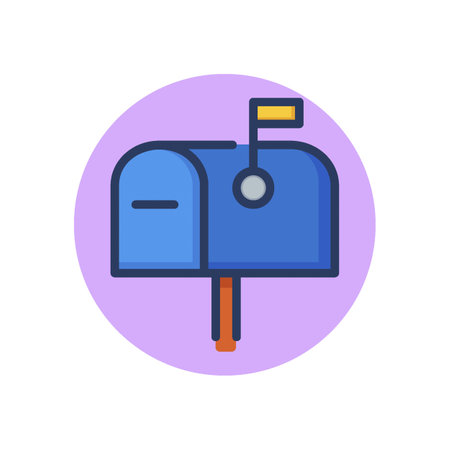 Mail box line icon. Mailbox, flag, correspondence outline sign. Message, communication, postal delivery concept. Vector illustration, symbol element for web design and appsのイラスト素材