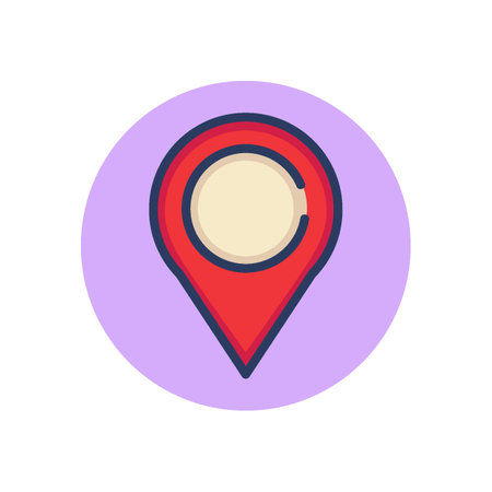 Map pointer line icon. Location pin, address, place marker outline sign. Navigation, destination, travel concept. Vector illustration, symbol element for web design and appsのイラスト素材
