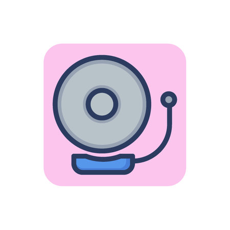 Alarm bell line icon. Signal, sound, loudness outline sign. Work safety and protection concept. Vector illustration for web design and appsのイラスト素材