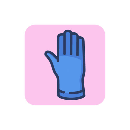 Protective glove line icon. Hand, rubber, finger outline sign. Work safety and protection concept. Vector illustration for web design and appsのイラスト素材