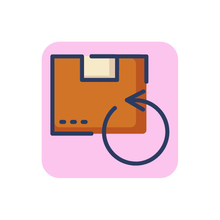 Cargo circulation line icon. Package, box, outline parcel sign. Delivery service and storage concept. Vector illustration, symbol element for web design and appsのイラスト素材