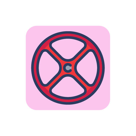 Valve line icon. Round, metal, tube outline sign. Plumbing and equipment concept. Vector illustration for web design and appsのイラスト素材