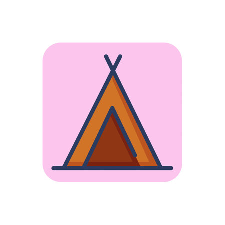 Wigwam line icon. Tent, shelter, hut outline sign. Camping, adventure, outdoor activity concept....