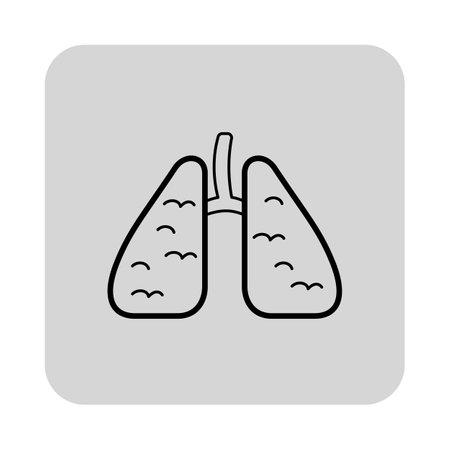 Simple line icon of human lungs. Importance of respiratory health and well-being conceptのイラスト素材