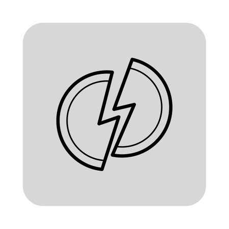 Broken coin icon symbolizing lost currency or financial issues. Economic challenges and impact of broken investments conceptのイラスト素材