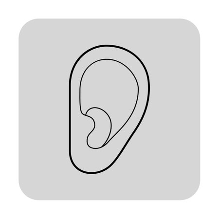 Simple outline of ear. Suitable for health-related contexts, including medical applications and informational materialsのイラスト素材