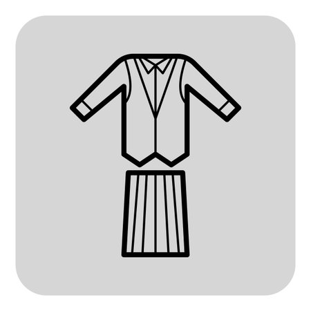 School uniform consisting of collared shirt and pleated skirt, commonly worn in various educational institutions. Student atmosphere conceptのイラスト素材