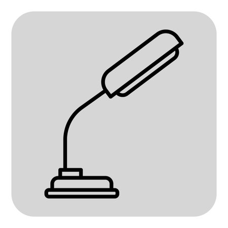 Minimalist line drawing of desk lamp often found in school environments, emphasizing functional design suitable for studying or readingのイラスト素材