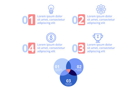 Infographic presenting key design concepts and elements relevant to effective communication. Each section highlighting different aspects, fostering understanding and engagementのイラスト素材