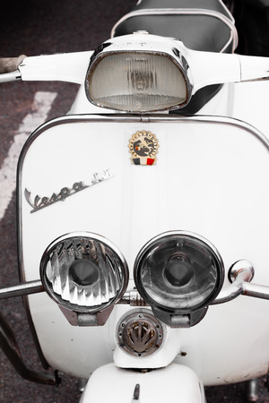 An italian classic scooter front viewのeditorial素材