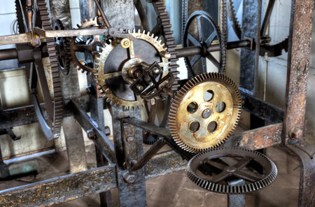 Medieval  astronomical clock in St.Vitus cathedral, Prague, Prague castle - interior - detailのeditorial素材