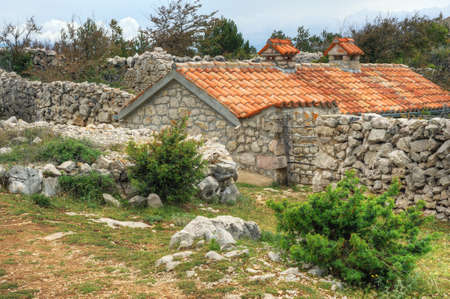 Stone house, Rudine, Krk island, Croatiaのeditorial素材