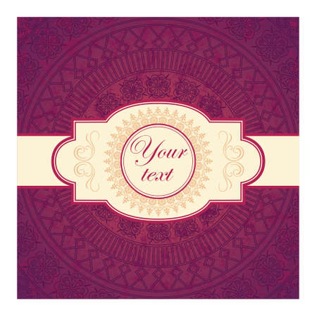 Vector decor lace on vintage purple background  Old circle laceのイラスト素材