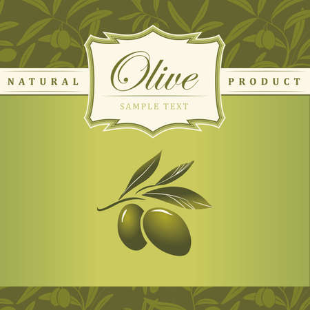 Olive background Vector decorative olive branch  For labels, pack のイラスト素材