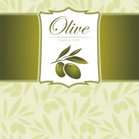 Olive background Vector decorative olive branch  For labels, pack のイラスト素材