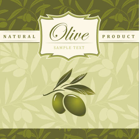 Olive background Vector decorative olive branch  For labels, pack のイラスト素材