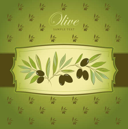 Olive background Vector decorative olive branch  For labels, pack のイラスト素材