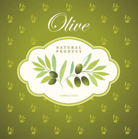 Olive background Vector decorative olive branch  For labels, pack のイラスト素材