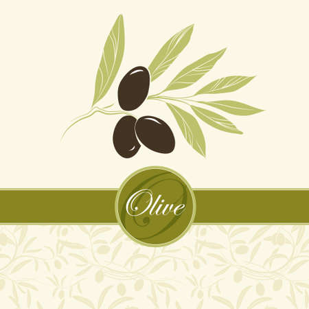 Olive background Vector decorative olive branch  For labels, pack のイラスト素材