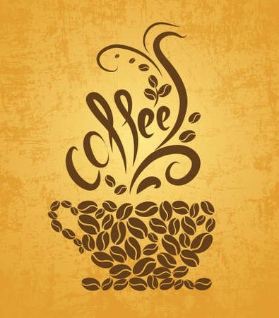 coffee cup  bean coffeeのイラスト素材