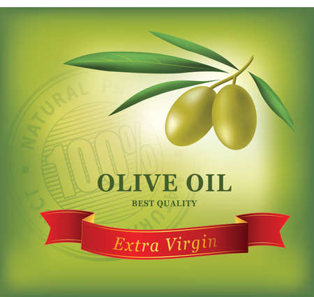 Vector olive oil  Decorative olive branch  For label, pack  のイラスト素材