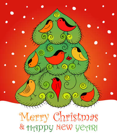 Christmas fir tree.  のイラスト素材