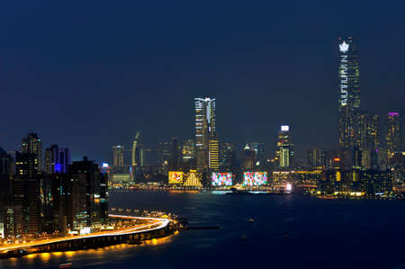 Victoria Harbour night scenesのeditorial素材