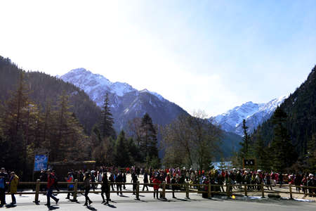 Jiuzhaigou is a nature reserve and national park located in the north of Sichuan, China.のeditorial素材