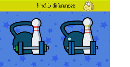 Find 5 differences. Children education game, iq testのイラスト素材