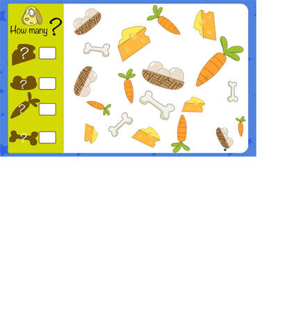 How many objects. Children education game, iq testのイラスト素材