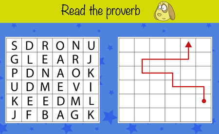 Read the proverb. Children education game, iq test, brain trainingのイラスト素材