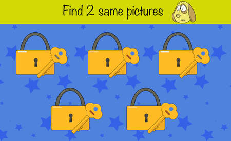 Find same pictures. Children education game, iq test, brain trainingのイラスト素材