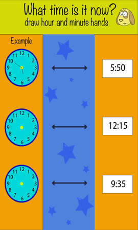 What time is now. Children education game, iq test, brain trainingのイラスト素材