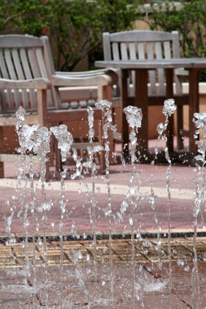 small fountain at a local collegeの写真素材