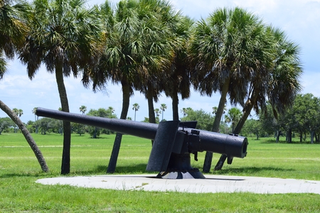 6-inch Armstrong rapid-fire rifled gun at Fort De Soto,Florida.の写真素材